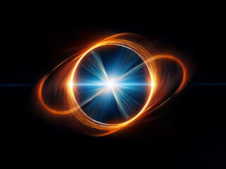 Aufkleber - A bright, celestial orb radiates light and energy, encircled by swirling, luminous rings against a dark backdrop.  The image evokes feelings of power and cosmic wonder.