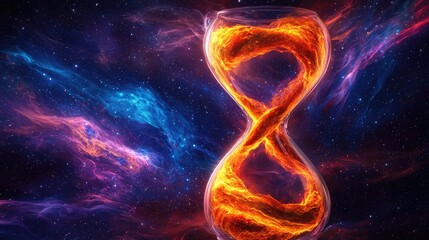 Poster - Celestial timekeeper cosmic space digital art surreal environment abstract perspective infinity concept