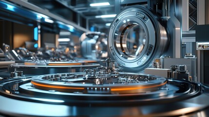 Poster - modern precision engineering tools and equipment in action