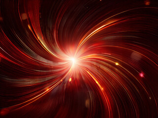 Aufkleber - A vibrant swirl of red and orange light streams outwards from a central point, creating a dynamic and energetic abstract composition.  The glow suggests intense heat or energy.