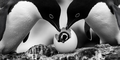 Canvas Print - Penguins standing together