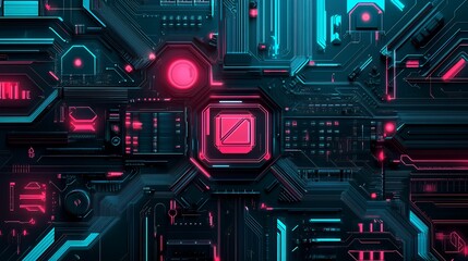 Poster - Abstract Futuristic Technology Circuit Board Design