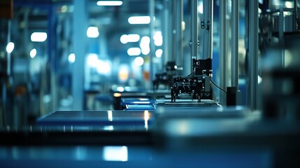 Poster - Industrial Car Assembly Lines in Factory with Modern Equipment