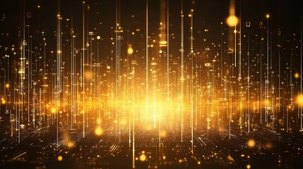 Poster - Abstract Glowing Technology Background with Circuit Boar Design
