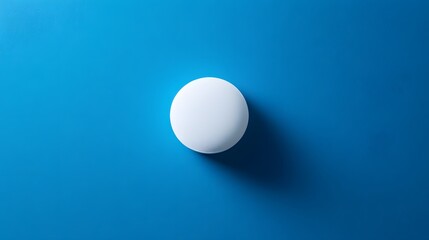 Poster - White Circle on a Blue Background Minimalist Design