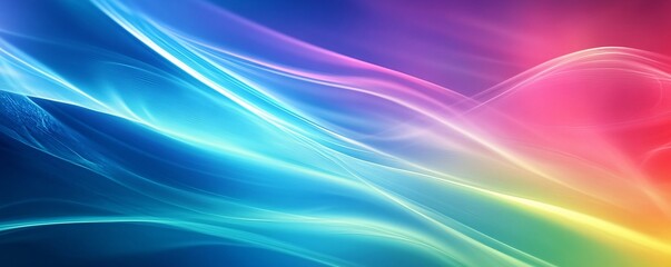 Poster - Abstract colorful waves flowing seamlessly creating a vibrant design