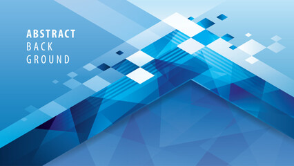 Wall Mural - abstract blue geometric pixel background, modern polygon pixel background. pixel art design, creativ