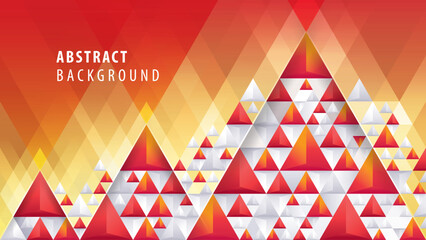 Wall Mural - abstract red geometric background with 3d triangle shape, modern polygon triangles background. trian