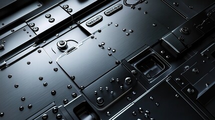 Poster - Sleek Industrial Metal Surfaces with Glossy Finish and Texture