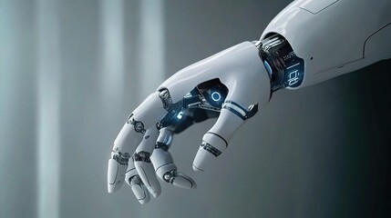 Poster - Futuristic Robotic Hand Symbolizing Digital Innovation and AI Integration