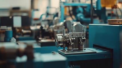 Poster - Modern Industrial Factory Workspace with Clean Machinery and Tools