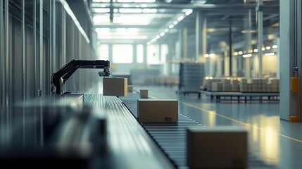 Poster - Industrial Robot Arm Working on Production Line in Modern Factory