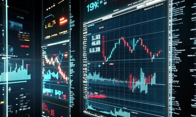 Poster - Futuristic Financial Data Visualization