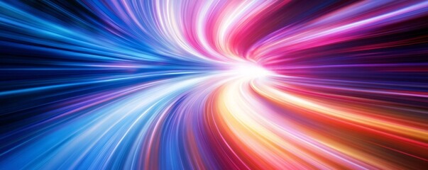 Poster - Colorful streaks of light swirling and exploding from center point