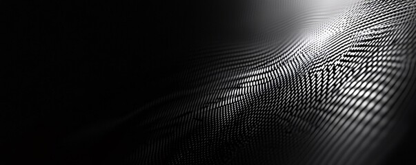 Poster - Abstract black and white particles wave background flowing in cyberspace