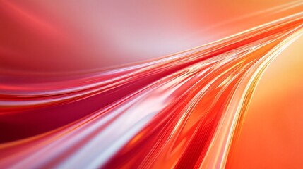 Poster - Abstract red and orange swirling lines creating dynamic flowing design
