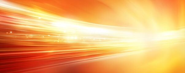 Poster - Orange and yellow light trails creating a sense of speed and motion