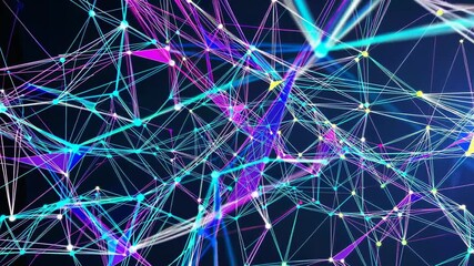 Aufkleber - Network visualization showcases dynamic connections in digital data systems