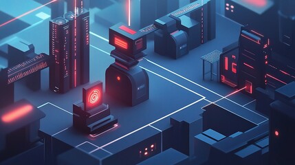 Poster - Concept of Interconnected Machines in a Futuristic Industry