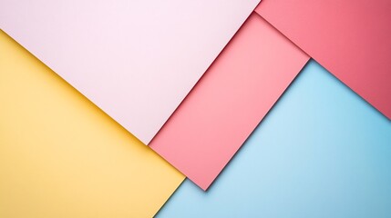 Poster - Pastel colored paper creating geometric composition background