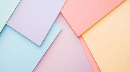 Aufkleber - Pastel colored paper creating geometric shapes background