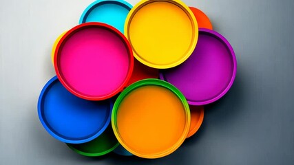 Poster - colorful array of circles, each with a different color, are arranged in a pattern. the circles are o