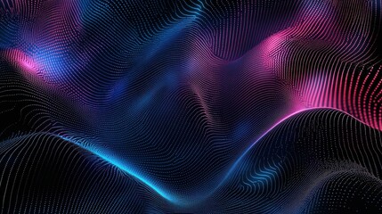 Aufkleber - Dynamic abstract waves digital art colorful patterns virtual space 3d viewpoint visual representation for creative design