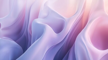 Poster - Fluid abstract waves digital artwork modern design soft color palette top-down view creative concept for visual aesthetics