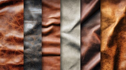 Poster - Variety of leather textures creating a seamless background