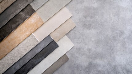 Poster - Color samples of ceramic tiles on grey concrete background