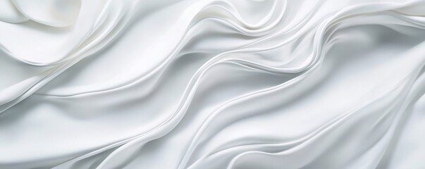 Aufkleber - Smooth elegant white silk or satin luxury cloth texture can use as wedding background