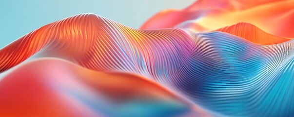 Poster - Colorful abstract lines flowing and creating a wave pattern