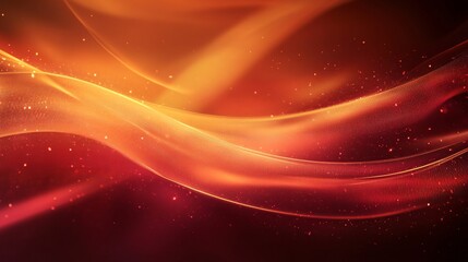 Poster - Abstract orange and red particles flowing background