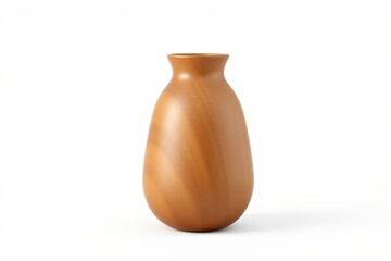 Wall Mural - there is a small wooden vase sitting on a white surface