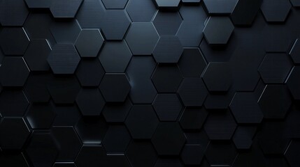 Aufkleber - Dark hexagonal pattern creating modern and geometric background