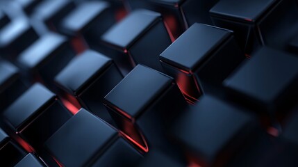 Fototapete - Abstract background showing glowing black cubes forming modern pattern