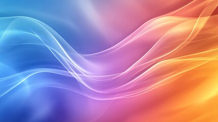 Poster - Abstract colorful waves flowing across gradient background