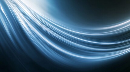 Wall Mural - Abstract blue light trails flowing smoothly in the dark