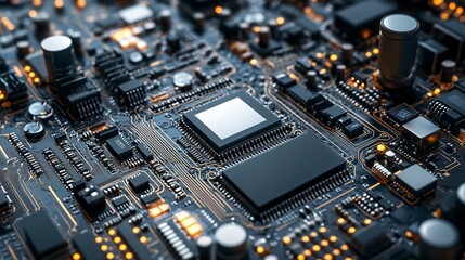 Poster - Central processing unit performing complex calculations on circuit board