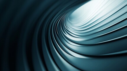 Aufkleber - Abstract metallic swirls creating a tunnel effect with light