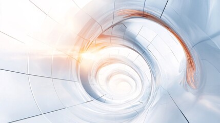 Poster - Swirling vortex tunnel creating a futuristic technological background
