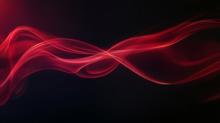 Poster - Red smoke flowing on dark background creating abstract shapes