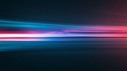 Poster - Abstract speeding lights creating horizontal streaks of light and color