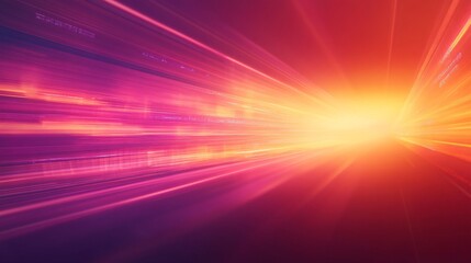 Poster - Abstract light trails converging into bright light with digital numbers background