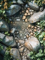 Wall Mural - Stream amidst rocky surroundings