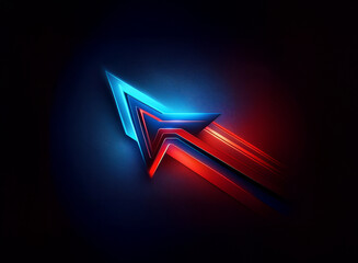 Poster - a vibrant, abstract arrow design. glowing red and blue lines create a dynamic, futuristic feel again