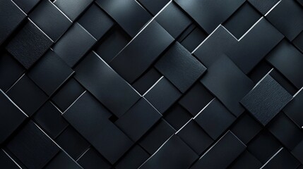 Poster - Intertwined dark grey rectangular shapes creating modern abstract background
