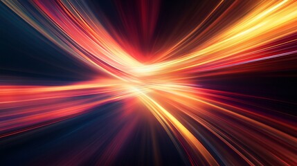 Poster - Abstract speed motion light trails background crossing in center