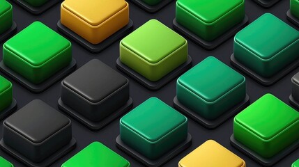 Poster - Colorful button arrangement digital design graphic elements modern art overhead view aesthetic appeal