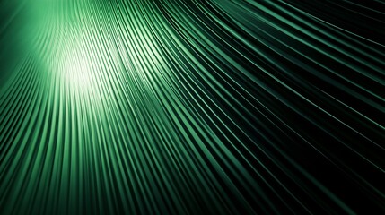 Poster - Green abstract lines converging towards bright light